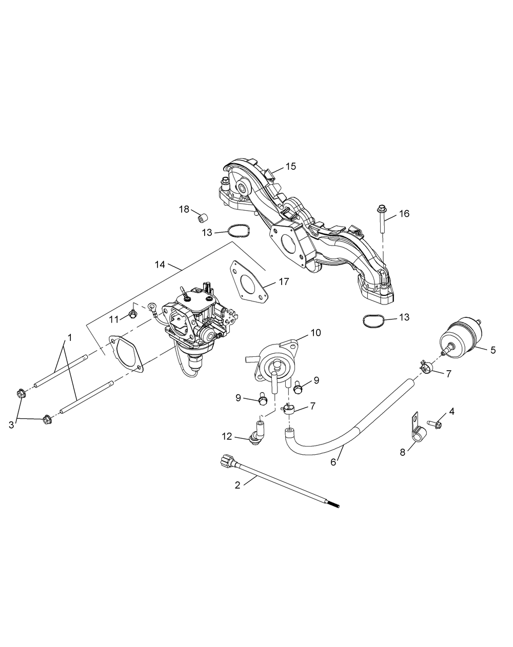Kohler Zt730-3011 Fuel System Diagram and Parts List for Z-FORCELZ48 (53ATDAGB-53ATDAGB050)(2014) Cub Cadet Lawn Tractor